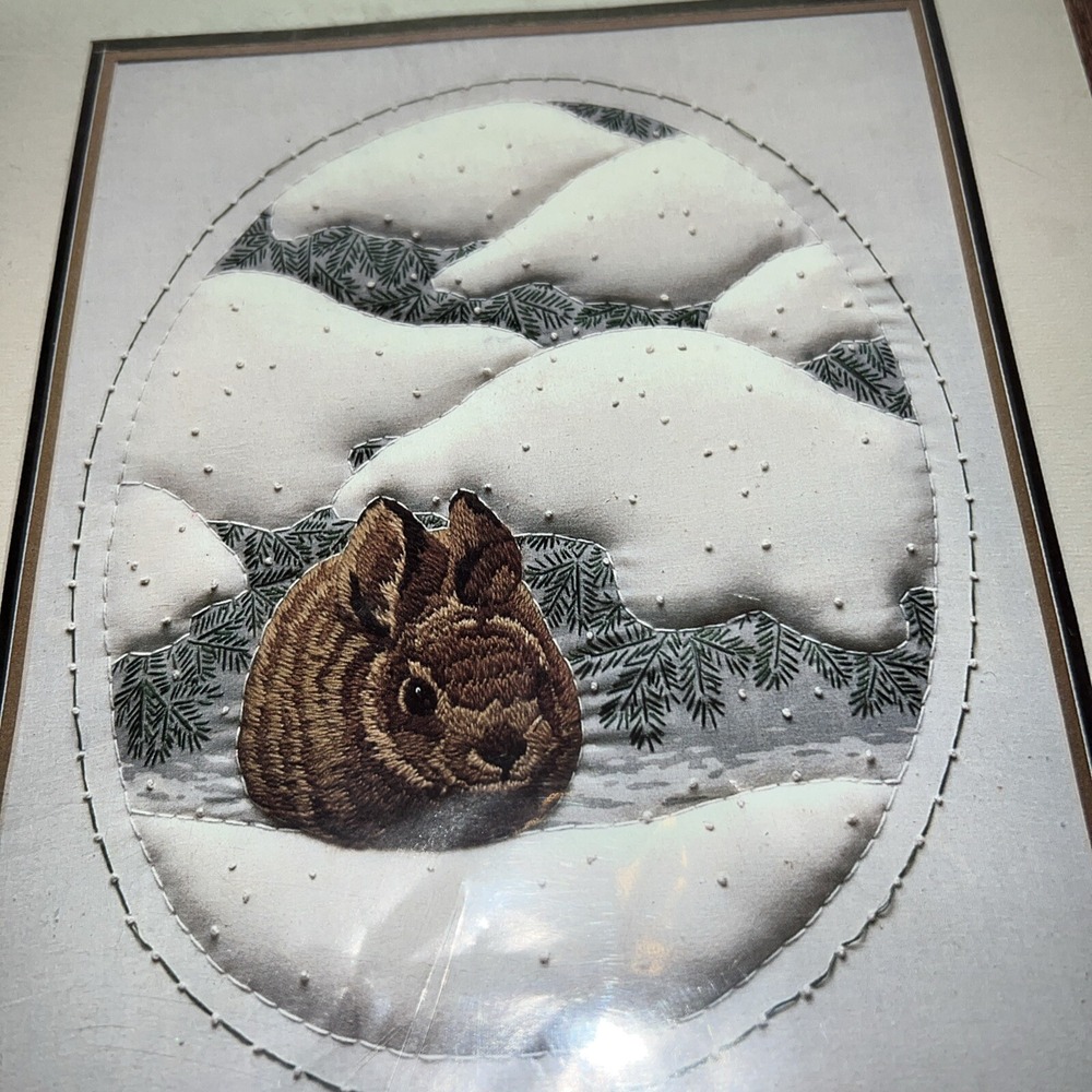 Vintage Monarch Horizons Snow Bunny kit CR 81 Sculpted Stitchery Needlepoint